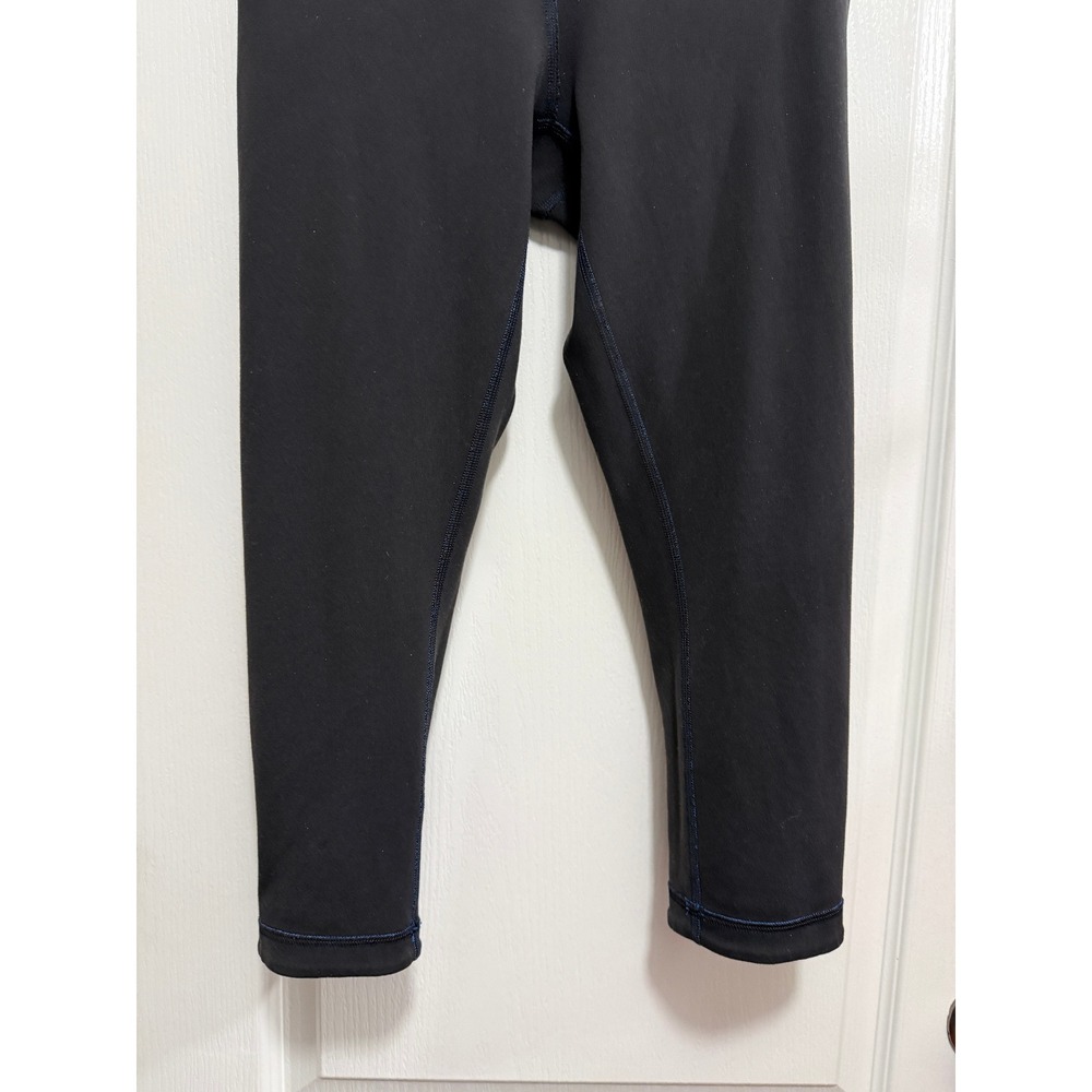 Lululemon Wunder Under Crop Reversible Leggings Black Electric Blue Size 6 - Picture 12 of 16